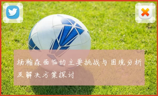 杨瀚森面临的主要挑战与困境分析及解决方案探讨